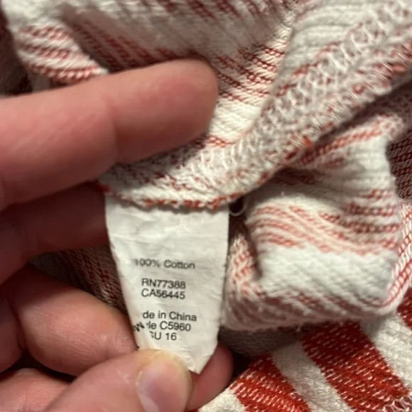 J Crew Red White Striped Terry Lightweight Hoodie XS - Picture 5 of 5